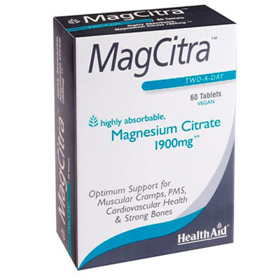 Health Aid MagCitra 1900mg, Κιτρικό Μαγνήσιο Υψηλής Απορρόφησης, 60 tabs.